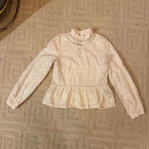 H&M Ivory Lace Accent Top